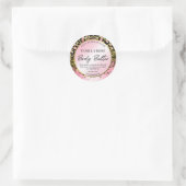 ピンク金ゴールドグリッターヒョウ印刷体バターラベル ラウンドシール (バッグ)