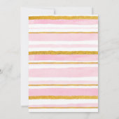 ピンク金ゴールドグリッターフォト子供の誕生日招待状 招待状 (裏面)