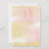 ピンク金ゴールドグリッターブランチアンドバブリーブライダルシャワー 招待状 (裏面)