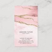 ピンク金ゴールドグリッターマーブルゲートジュエリーディスプレイ 名刺 (裏面)