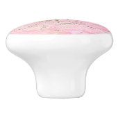 ピンク金ゴールドグリッターマーブルパターンデザイン スタイリッシュ セラミックノブ (側面)