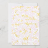 ピンク金ゴールドグリッターメイソンジャールガールベビーシャワーインビット 招待状 (裏面)