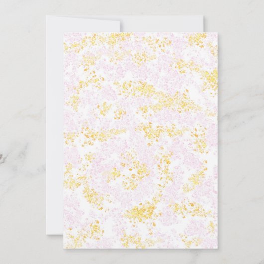 ピンク金ゴールドグリッターメイソンジャールガールベビーシャワーインビット 招待状 (裏面)