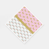 ピンク金ゴールドグリッターユニコーン紙パーティーカップ スタンダードランチョンナプキン (角)