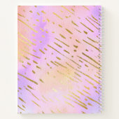 ピンク金ゴールドグリッターユニコーン顔ガールズやる気を起こさせる ノートブック (裏面)