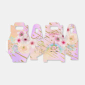 ピンク金ゴールドグリッターユニコーン顔ガールバースデーパーティー フェイバーボックス (折り畳みなし)