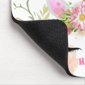 ピンク金ゴールドグリッターユニコーン顔トレンディーガールズギフト マウスパッド (コーナー)