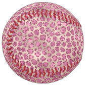 ピンク金ゴールドグリッターレオパードプリント ソフトボール (正面左)