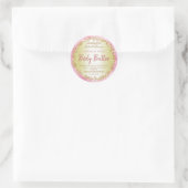 ピンク金ゴールドグリッター体バターラベル ラウンドシール (バッグ)