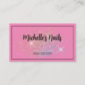ピンク金ゴールドグリッター名刺 名刺 (正面)