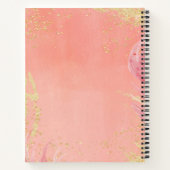 ピンク金ゴールドグリッター名前をカスタムする ノートブック (裏面)