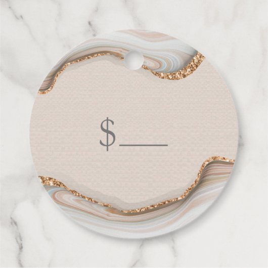 ピンク金ゴールドグリッター大理石アガテハンドメイドジュエリーCl フェイバータグ (裏面)