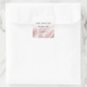 ピンク金ゴールドグリッター大理石製品ラベルシール スクエアシール (バッグ)