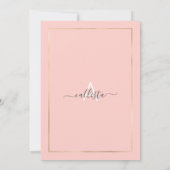 ピンク金ゴールドグリッター紙吹雪コーナーズスウィート16 招待状 (裏面)