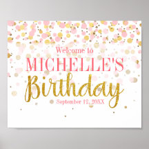 ピンク金ゴールドグリッター紙吹雪歓迎誕生日