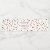 ピンク金ゴールドグリッター2025年卒業 ペットボトルラベル (シングルラベル)