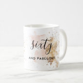 ピンク金ゴールドグリッター60と素晴らしい60番目の誕生日 コーヒーマグカップ (正面右)