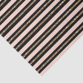 ピンク金ゴールドグリッター&ブラックストライプバースデーパーティー 薄葉紙 (詳細)