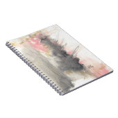ピンク金ゴールドグレーモダン抽象芸術アート ノートブック (右側)