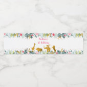 ピンク金ゴールドサファリグリーン誕生日 ペットボトルラベル (シングルラベル)