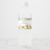 ピンク金ゴールドサファリグリーン誕生日 ペットボトルラベル (正面)