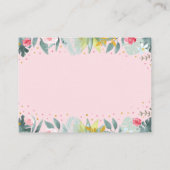 ピンク金ゴールドサファリワイルドワンベビーおむつラッフル エンクロージャーカード (裏面)