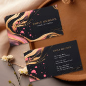 ピンク金ゴールドシックファッションエステティック 名刺