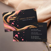 ピンク金ゴールドシックファッションエステティック 名刺