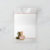 ピンク金ゴールドシューガールベビーシャワーありがとう ノートカード (内部)