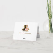 ピンク金ゴールドシューガールベビーシャワーありがとう ノートカード (裏面)