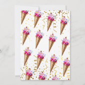 ピンク金ゴールドスイートアイスクリーム誕生日サンキューカード サンキューカード (裏面)