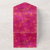 ピンク金ゴールドスウィート16かわいらしスパークリーガーリーグラム オールインワン招待状 (外側)