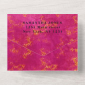 ピンク金ゴールドスウィート16かわいらしスパークリーガーリーグラム オールインワン招待状 (裏面)