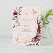 ピンク金ゴールドスカロップキンセニェラ招待状 招待状 (スタンド正面)