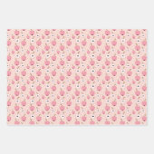 ピンク金ゴールドスクールガールラッピング紙セット ラッピングペーパーシート (正面3)