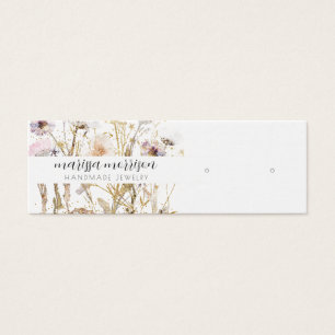 ピンク金ゴールドスタッドイヤリングワイルドフラワーボタニカル