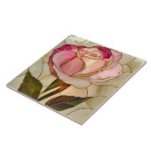 ピンク金ゴールドステンドグラスバラ花 タイル (側面)