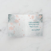 ピンク金ゴールドスノーフレークススノーウィーウィンアイスホリデーカード シーズンカード (内部)