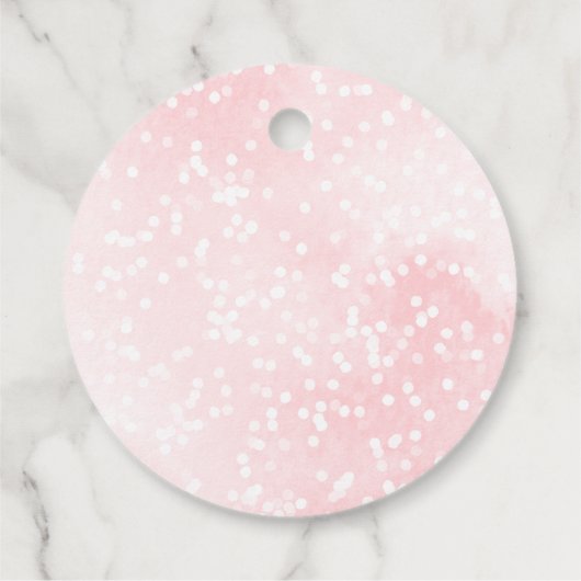 ピンク金ゴールドスノーフレーク女の子ベビーシャワーありがとう フェイバータグ (裏面)