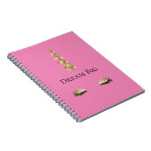 ピンク金ゴールドスパークルグラムユニコーンライト ノートブック (右側)