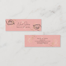 ピンク金ゴールドスペックスハンドネイルサロン スキニー名刺