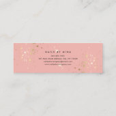 ピンク金ゴールドスペックスハンドネイルサロン スキニー名刺 (裏面)