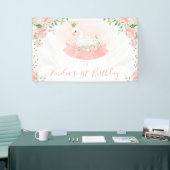 ピンク金ゴールドスワンプリンセスウェルカム誕生日バナー 横断幕 (トレードショー)