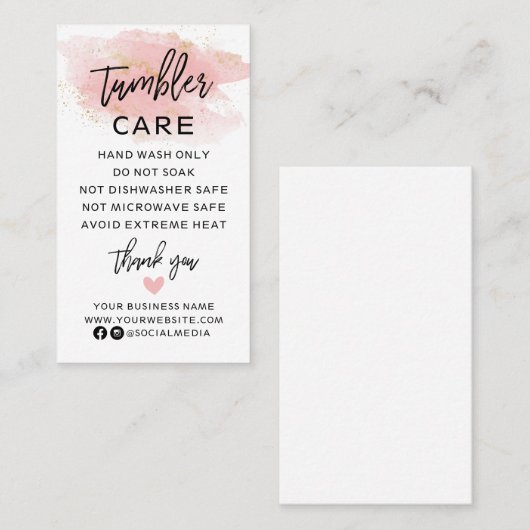 ピンク金ゴールドタンブラ気にーの指示 名刺 (正面/裏面)