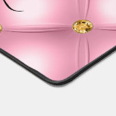 ピンク金ゴールドダイヤモンドタフテッド名前をカスタムする デスクマット (コーナー)