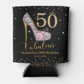 ピンク金ゴールドダイヤモンド50th誕生日 缶クーラー (正面)