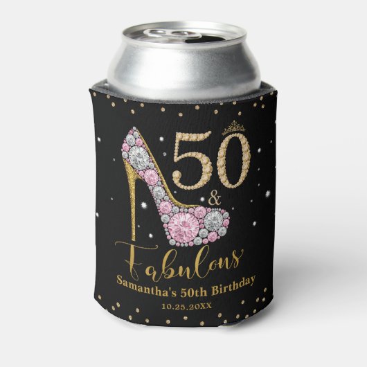 ピンク金ゴールドダイヤモンド50th誕生日 缶クーラー (缶裏面)