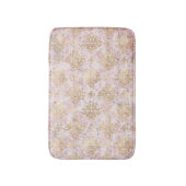 ピンク金ゴールドダマスクヴィンテージ手書き入力エフェメラ バスマット (正面縦)