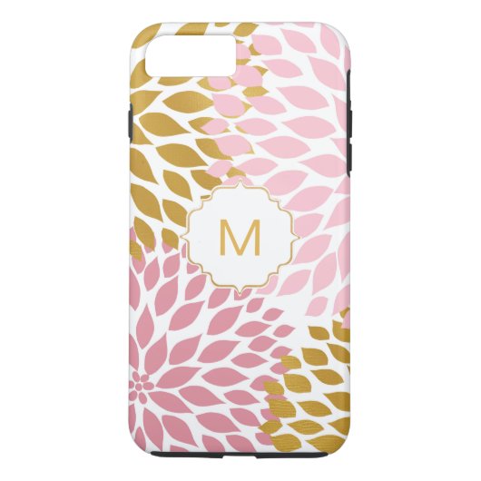 ピンク金ゴールドダリアフローラ開花 Case-Mate iPhoneケース (裏面)