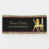 ピンク金ゴールドチエタプリント美しいブティックサイン 横断幕 (横)